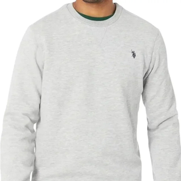 U.S. Polo Assn. Mens Classic Light Heather Grey Crew Neck Sweatshirt Size XL - Picture 1 of 13